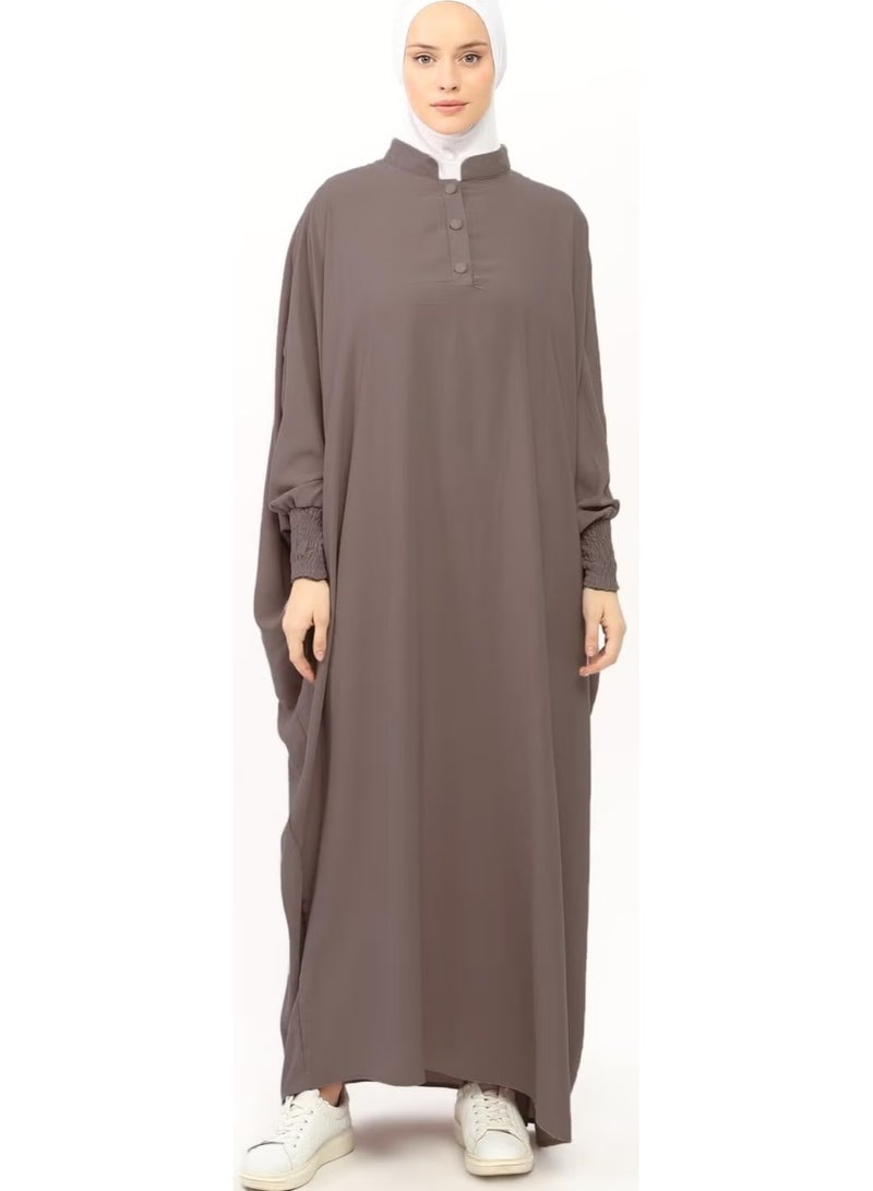 Altobeh Sultanbas Nikapli Chador Jilbab Khimar Abaya Elastic Sleeve Judge Collar Veiled Abaya Medina Silk - Image 4